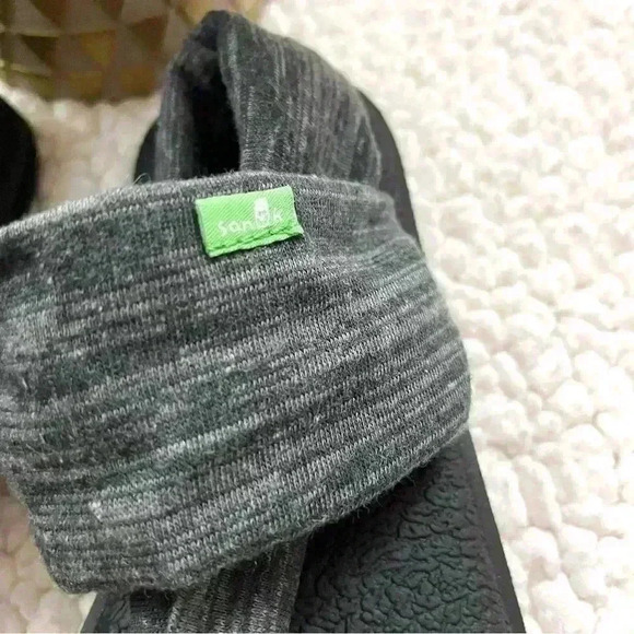 Sanuk Yoga Sling 2 Black Slip On Cushiony Ohm Zen Thong Sandal Size 8 - Picture 11 of 13